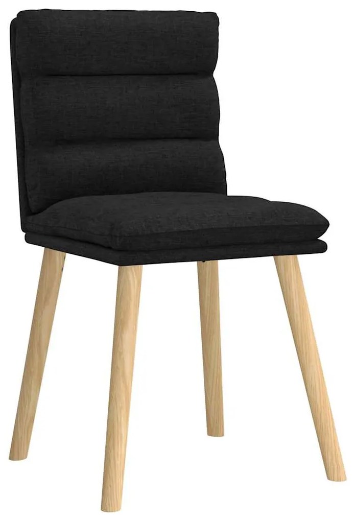 Cadeiras de jantar 4 pcs tecido preto