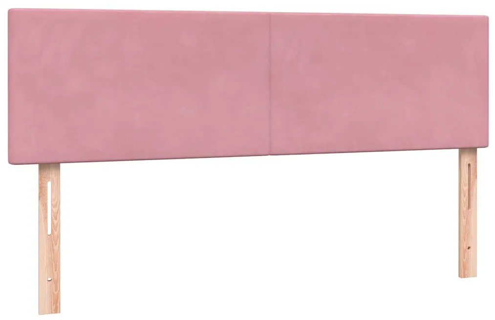 Cama com molas/colchão 140x210 cm veludo Rosa