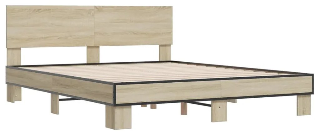 Estrutura de cama 160x200 cm derivados madeira/metal
