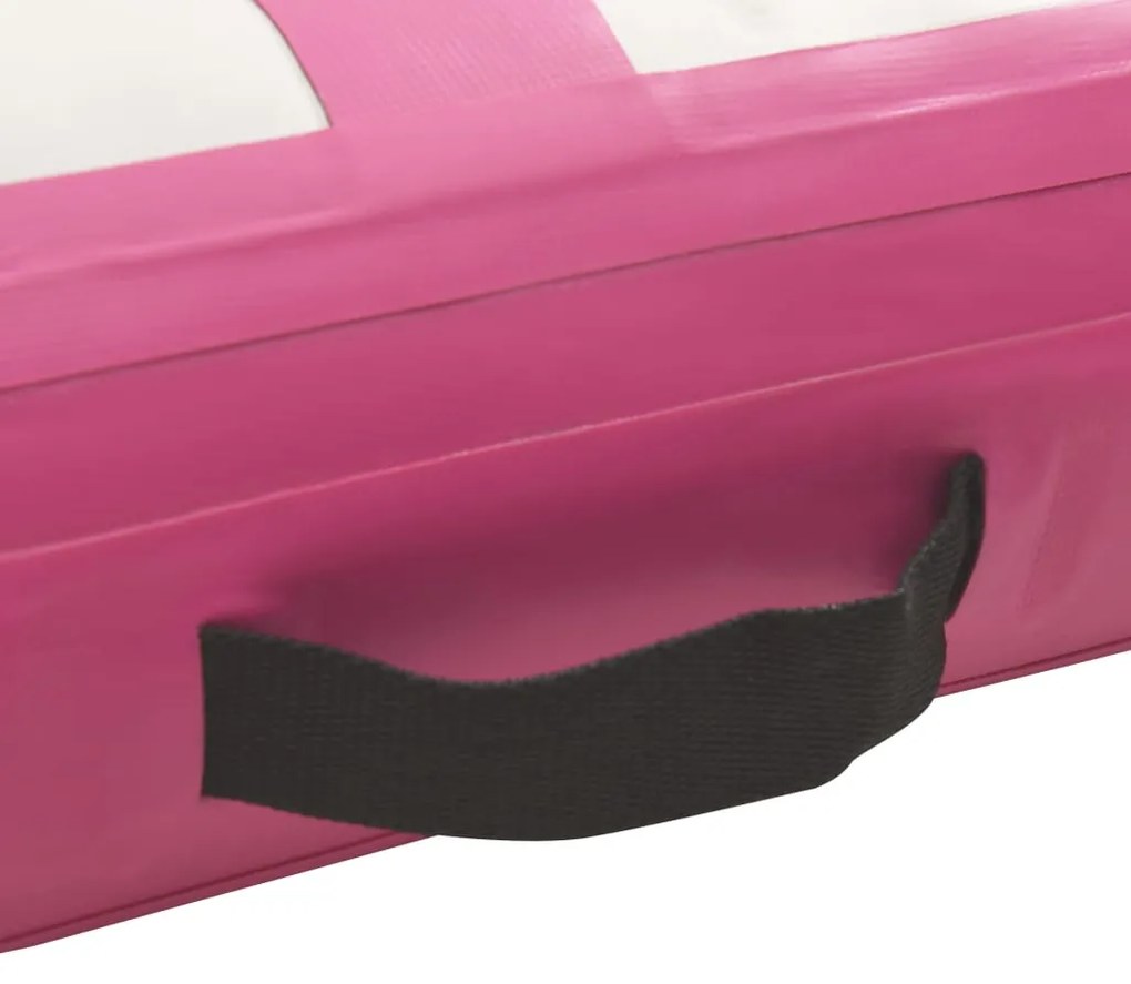 Colchão de ginástica insuflável c/ bomba 300x100x20 cm PVC rosa