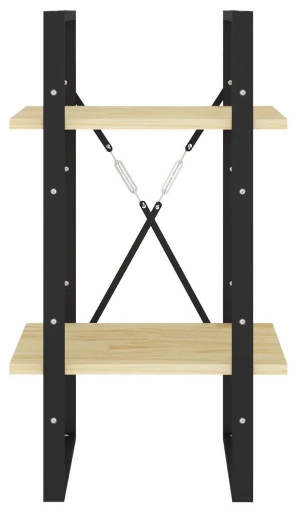 Estante com 2 prateleiras 40x30x70 cm pinho maciço castanho