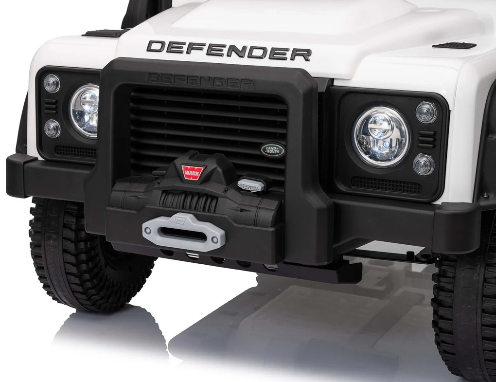 Jipe elétrico para crianças Land Rover Defender 110 SVX 12V, 4X4, luzes LED, bateria de lítio, licença ORIGINAL Branco
