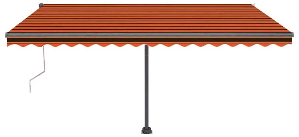 Toldo automático independente 450x300 cm laranja e castanho