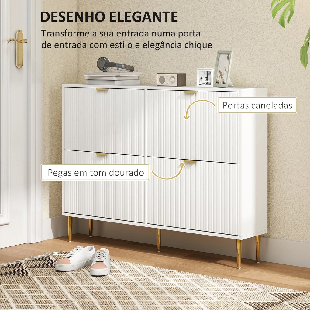 Sapateira Estreita Sapateira para Entrada com Prateleiras Ajustáveis para 20 Pares de Sapatos 105x24x91,5 cm Branco