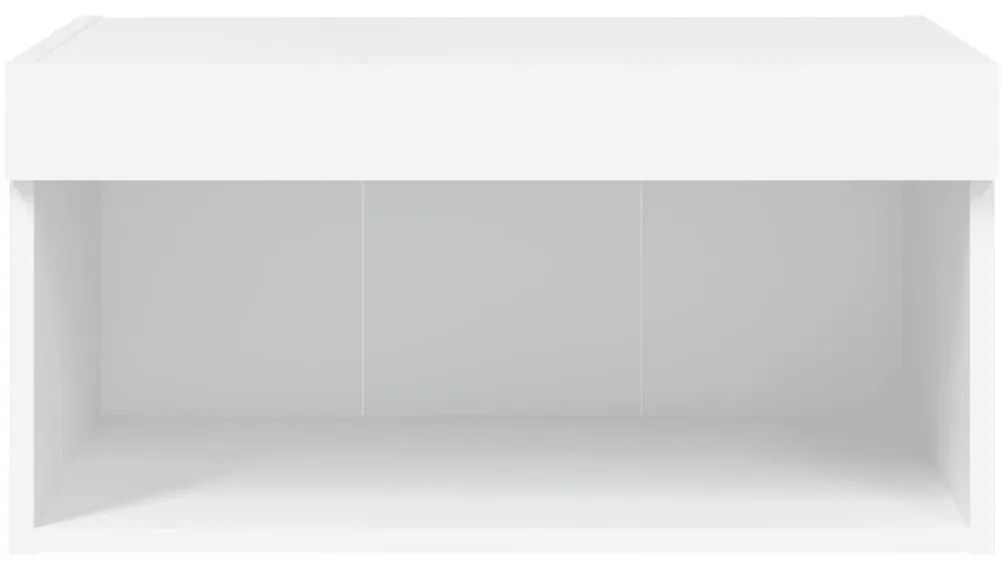 Móvel de TV com luzes LED 60x30x30 cm branco