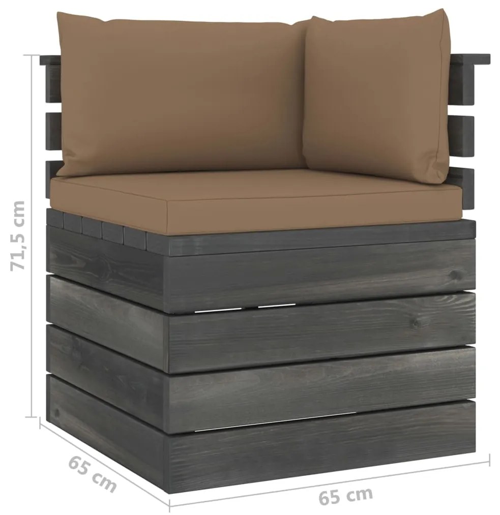 8 pcs conjunto lounge de paletes com almofadões pinho maciço