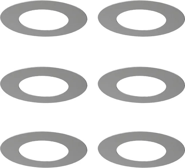 Conjunto de 6 Anéis de Acabamento em Aço Inoxidável para Focos Embutidos 7,5 - 13 cm - Spacer