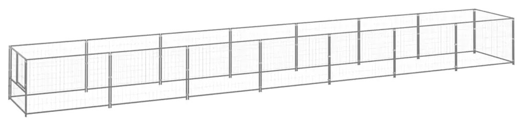 Canil para cães 7 m² aço prateado