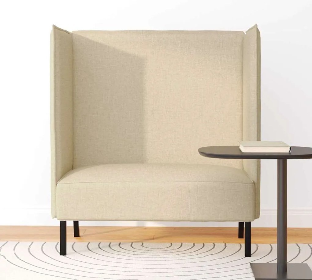 Sofá Alto Creme 109x56x121 cm Tecido