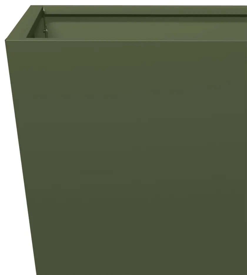 Vaso/floreira de jardim 40x40x40 cm aço verde azeitona