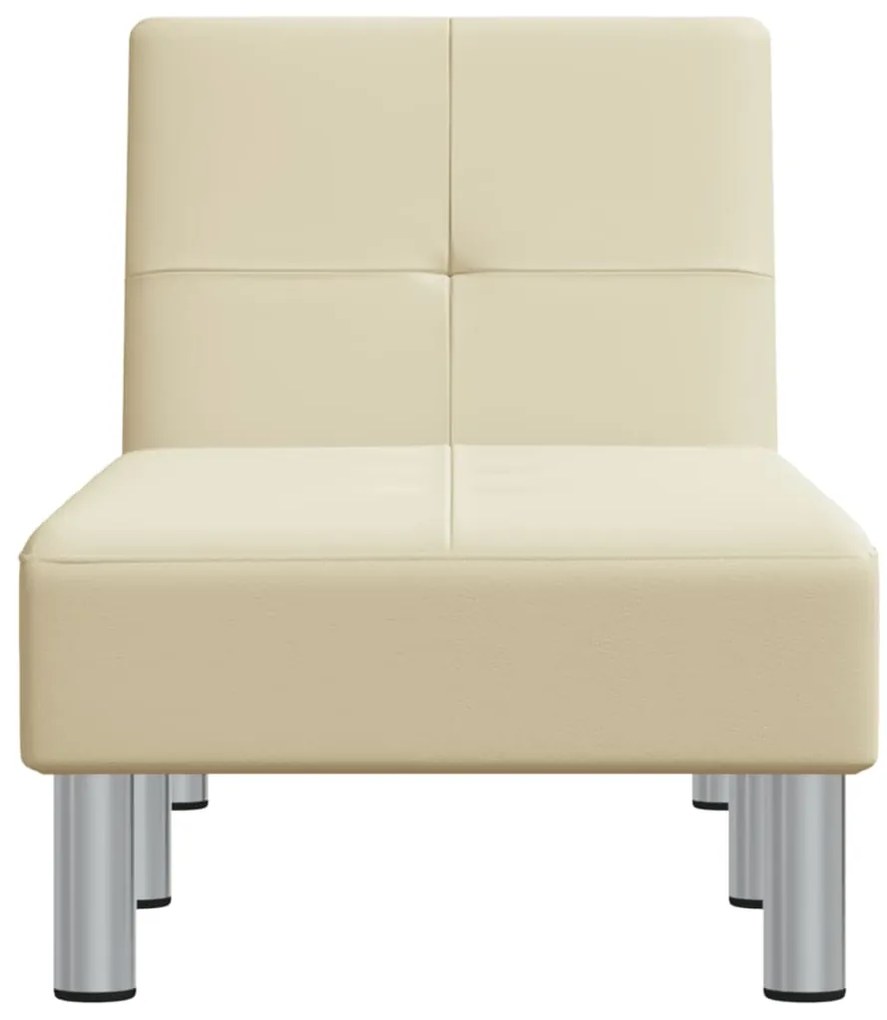 Chaise longue couro artificial cor creme