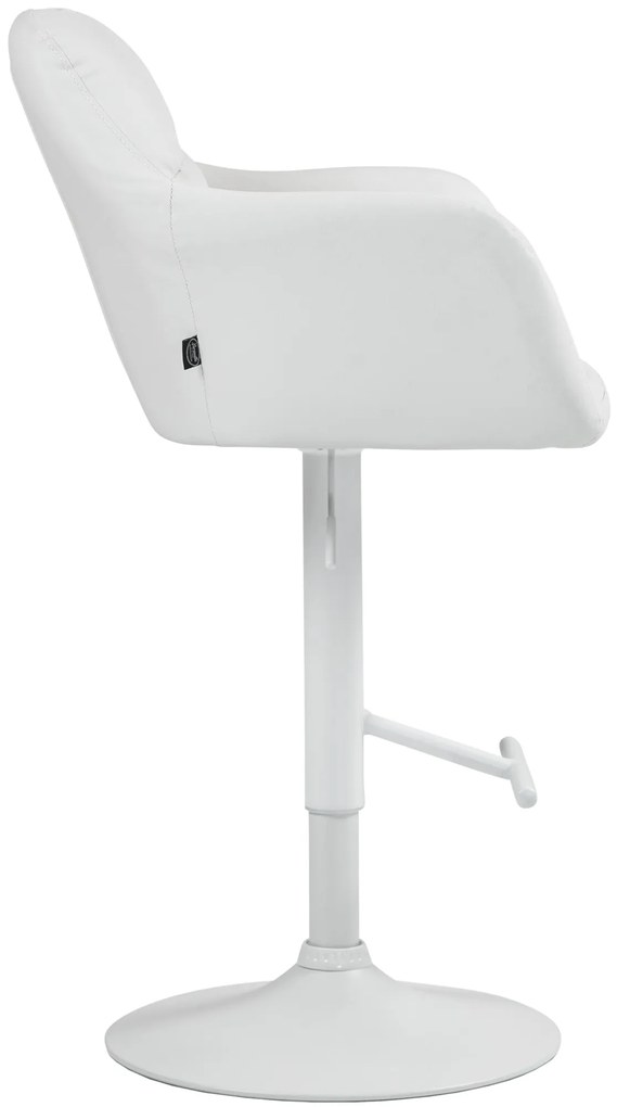 Banco de bar Natoma em couro sintético com estrutura branca 97-118 x 57 x 59 cm Branco