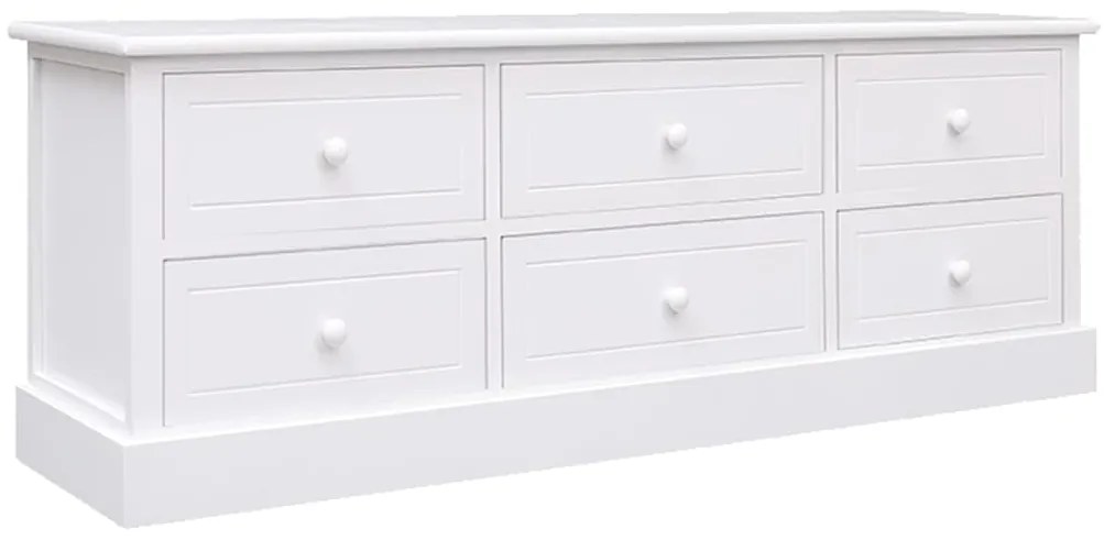 Móvel de TV 108x30x40 cm madeira de paulownia maciça branco
