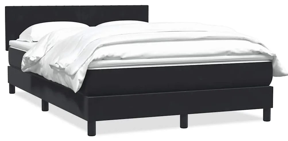 vidaXL Cama com molas/colchão 140x220 cm veludo preto