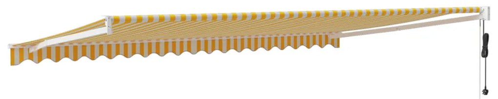 Toldo retrátil automático 5x3 m amarelo e branco