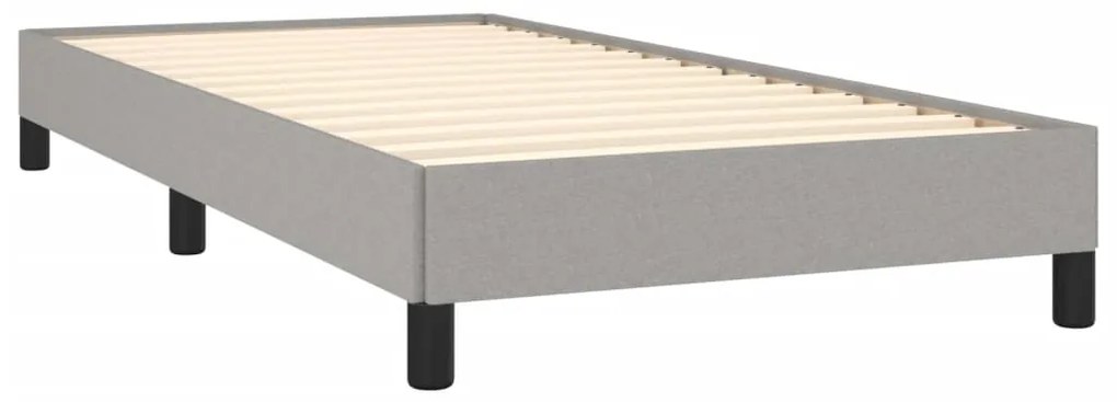 Estrutura de cama sem colchão 90x190 cm tecido cinzento-claro