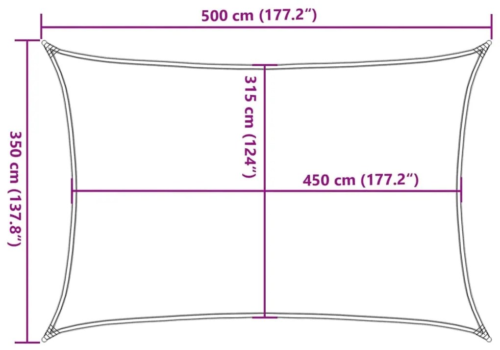 Para-sol estilo vela 160 g/m² 3,5x5 m PEAD preto