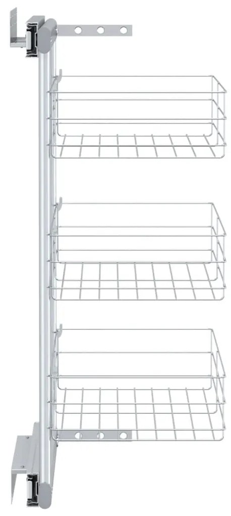 Unidade cestos arame para cozinha 3 pcs 47x25x56 cm prateado