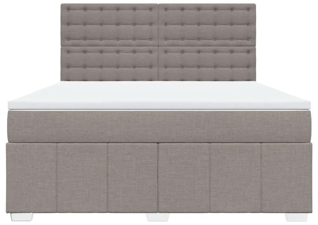 Cama com molas/colchão 180x200 cm tecido castanho-acinzentado