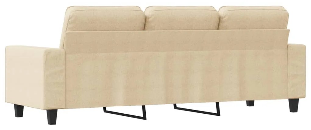 Sofá de 3 lugares tecido 180 cm cor creme