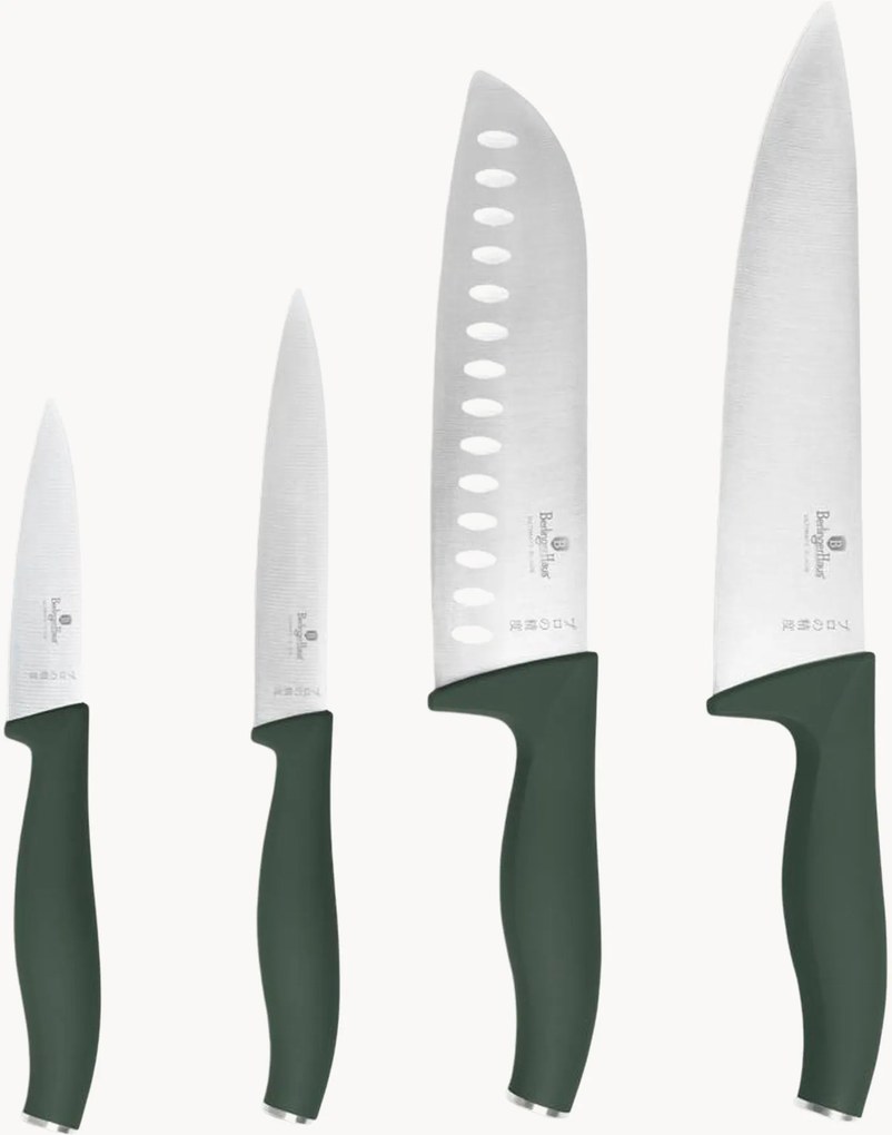 Conjunto de facas de cozinha Matte Green, conjunto de 4