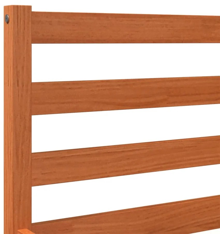 Cama sem colchão 75x190 cm madeira de pinho maciça castanho-mel