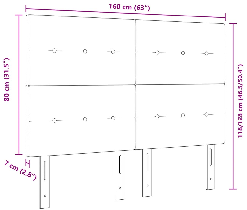 Cabeceira vidaXL com botões em tecido taupe 160 cm