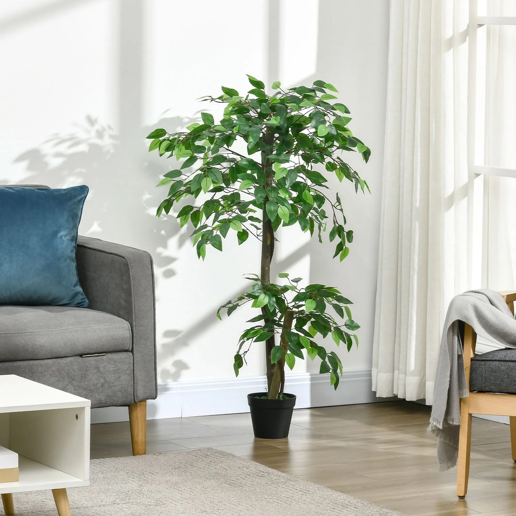 Árvore de Chá Artificial 120 cm Planta Artificial com 546 Folhas Musgo
