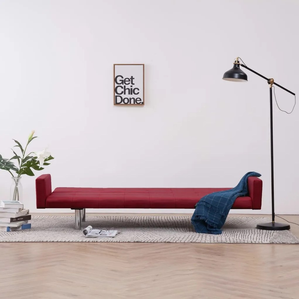 Sofá-Cama Luppin em Tecido - Vermelho Tinto - Design Moderno