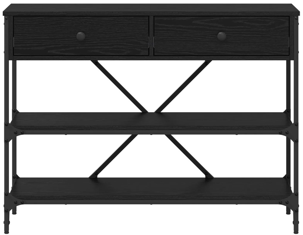 Mesa de Console Carvalho Preto 100x34.5x75 cm Madeira Engenheirada