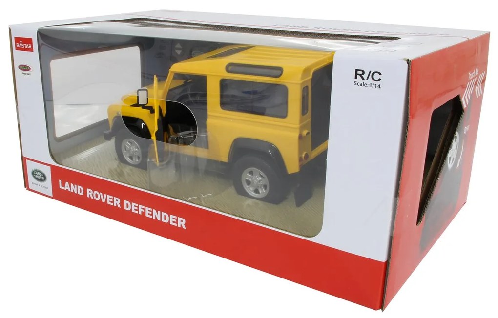 Carro telecomandado Land Rover Defender 1:14 2,4GHz Portas manuais Amarelo