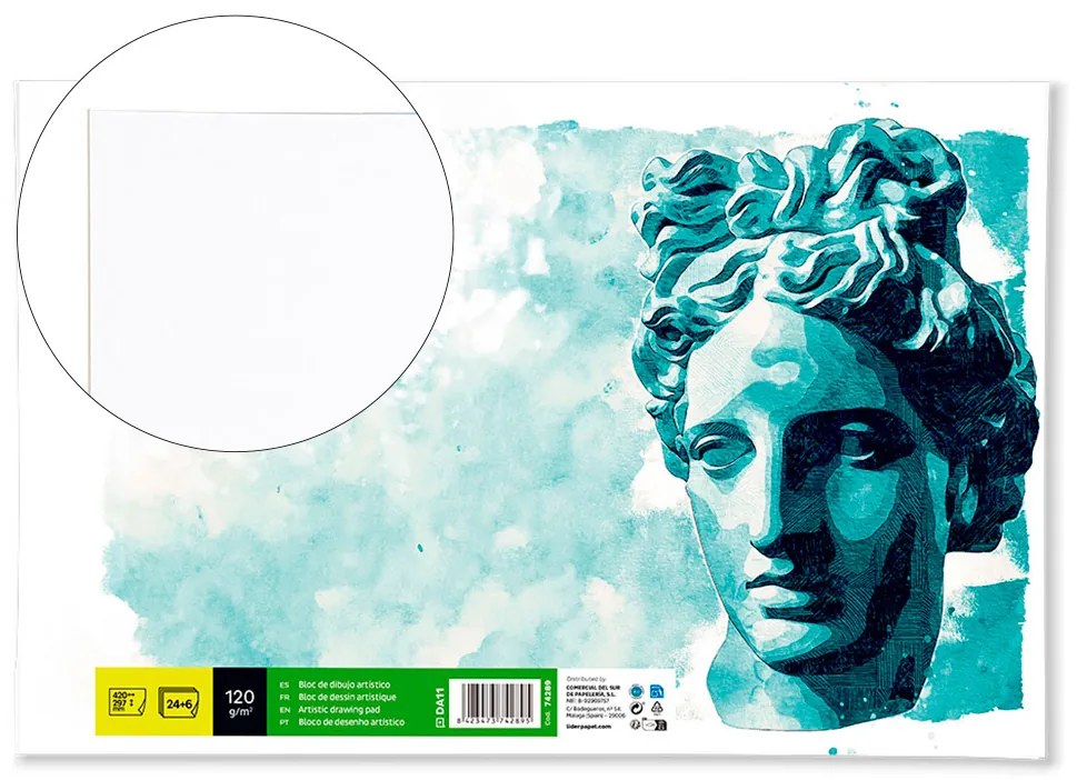 Bloco de Desenho Artistico Colado 297x420 mm 30 Folhas 120gr Sem Esquadria