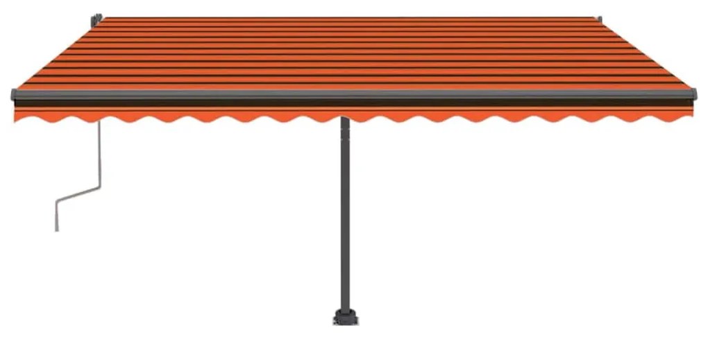 Toldo retrátil manual independente 400x300cm laranja e castanho