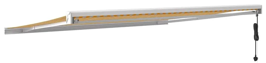 Toldo retrátil 4,5x3 m tecido e alumínio amarelo e branco