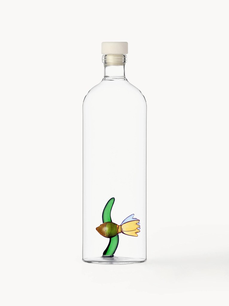 Garrafa artesanal em vidro de borossilicato Fish, 1,1 L