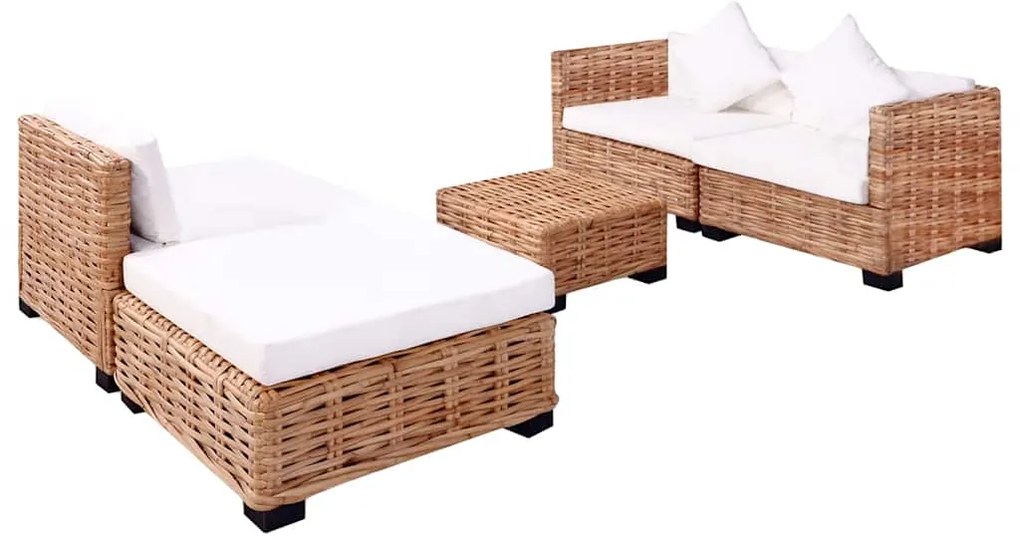 Conjunto de sofás 14 pcs vime genuíno