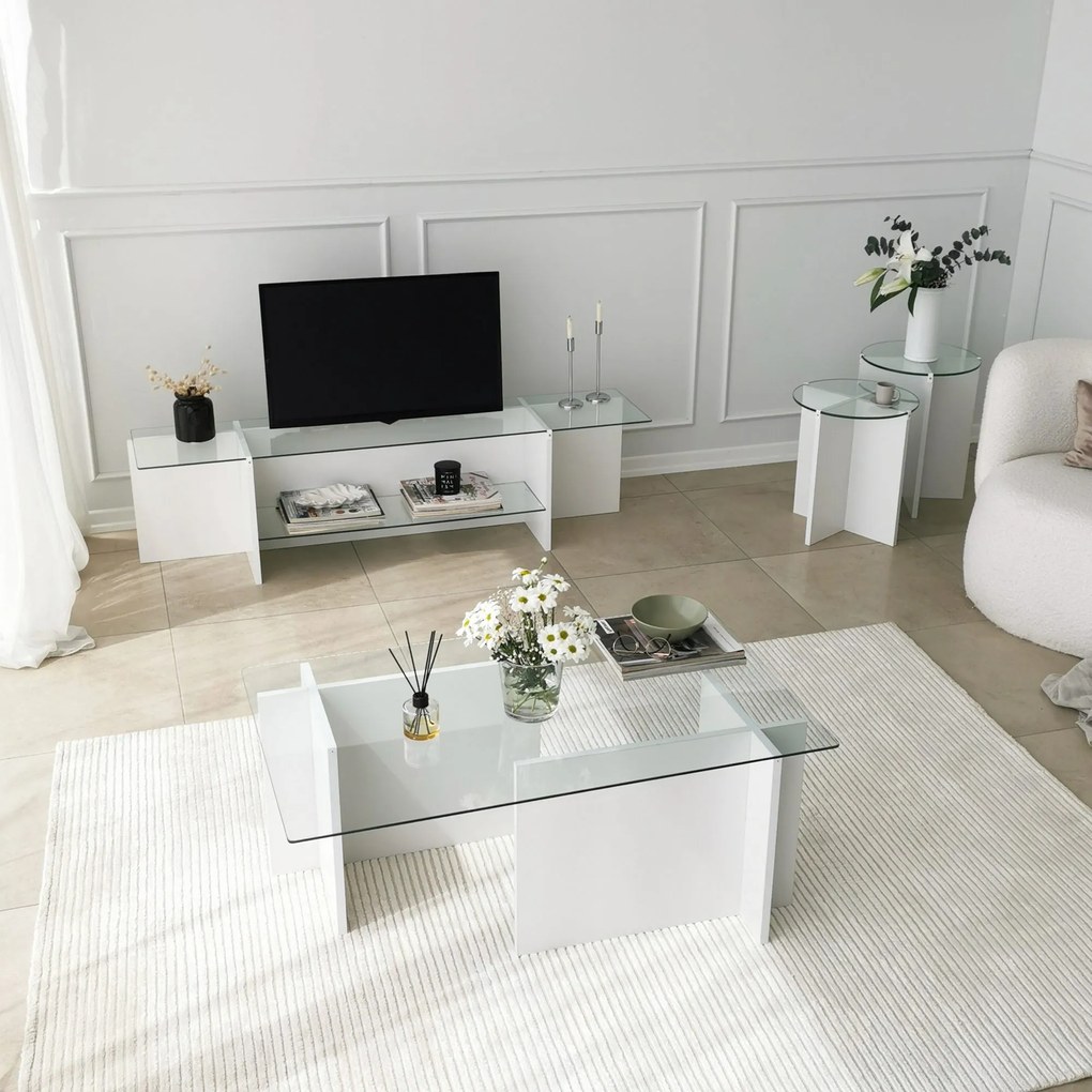 Suporte de TV Escape – Branco – 158 cm x 40 cm x 35 cm