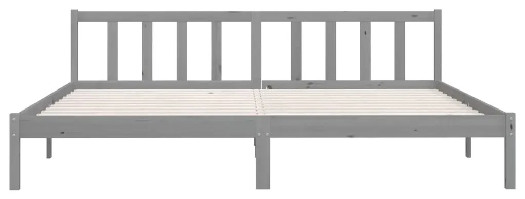 Estrutura de cama 200x200 cm pinho maciço cinzento