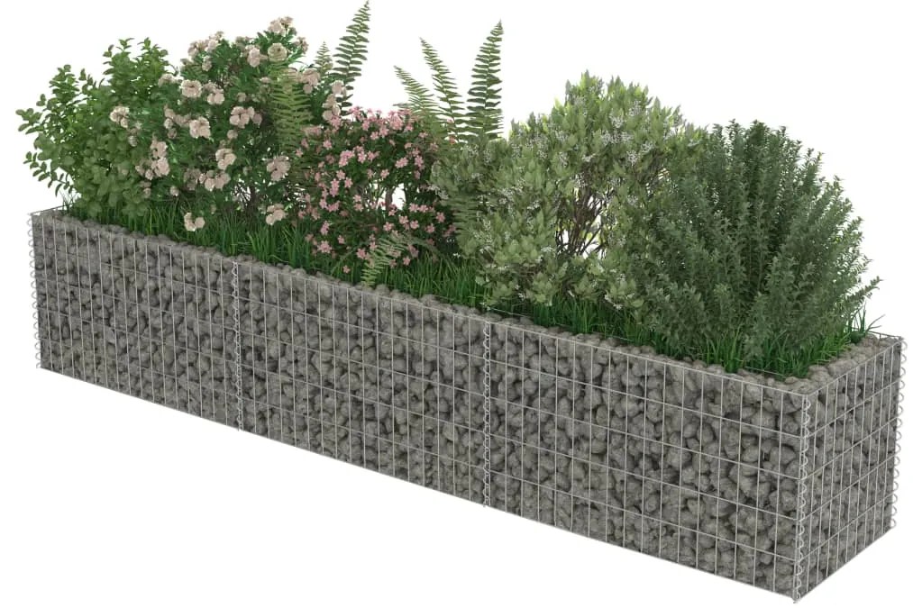 Canteiro elevado/cesto gabião 270x50x50 cm aço galvanizado