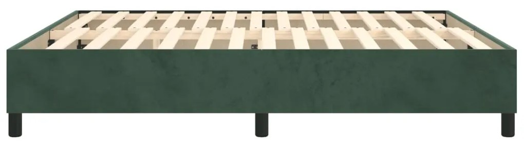 Estrutura de cama sem colchão 180x200 cm veludo verde-escuro
