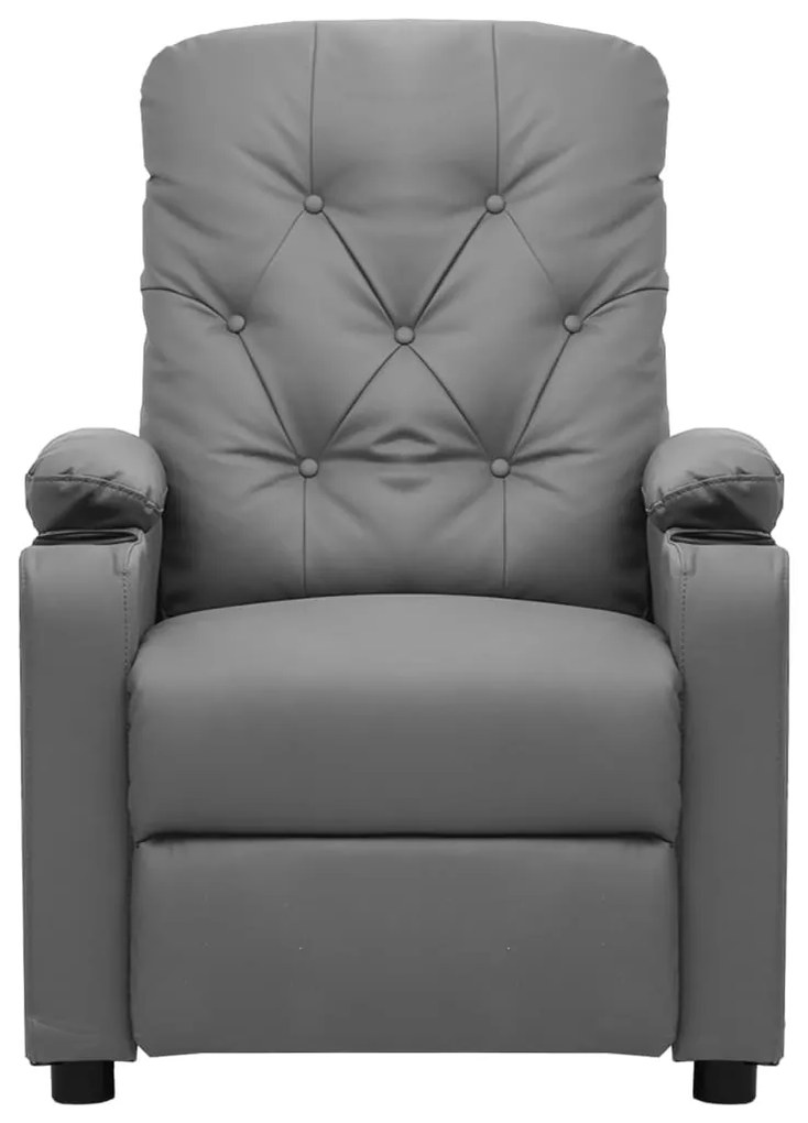 Poltrona de massagens elevatória couro artificial cinzento
