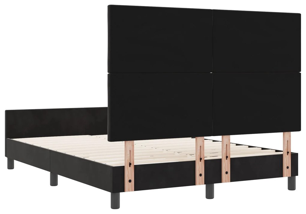Cama vidaXL Preta 140x200 cm Veludo