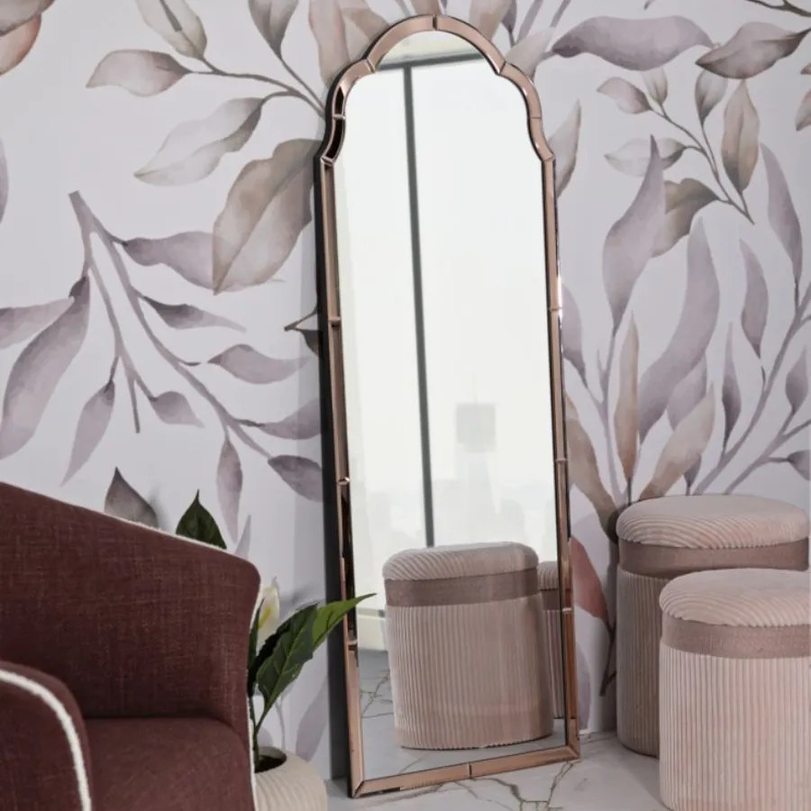 ESPELHO DE PAREDE TANGIER 55X2X150 CM (TAMANHO DO ESPELHO INTERIOR 49X144) ROSA