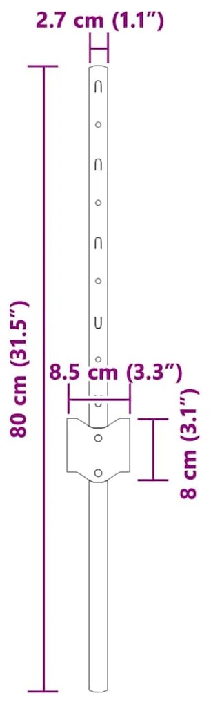 Postes de Cerca 22 pcs Prateado 50 x 0.4 m Aço galvanizado