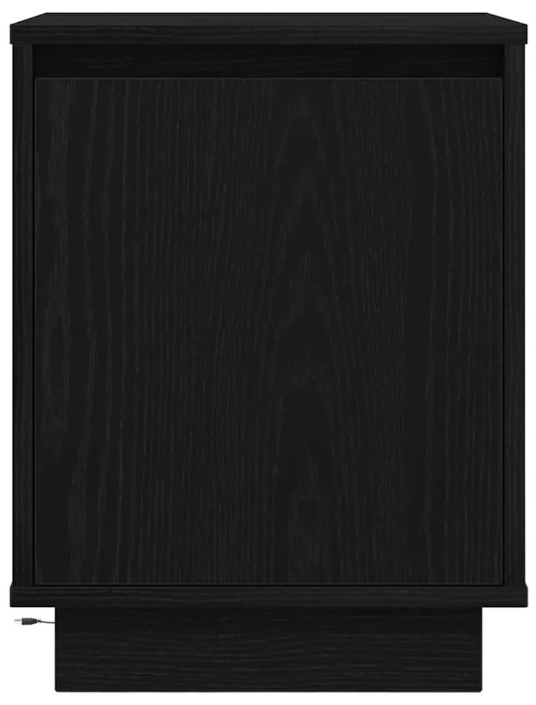 Mesas cabeceira c/ luzes LED 2 pcs 38x34x50 cm preto