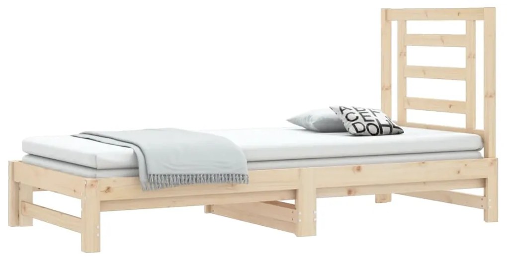 Estrutura sofá-cama de puxar 2x(90x190) cm pinho maciço