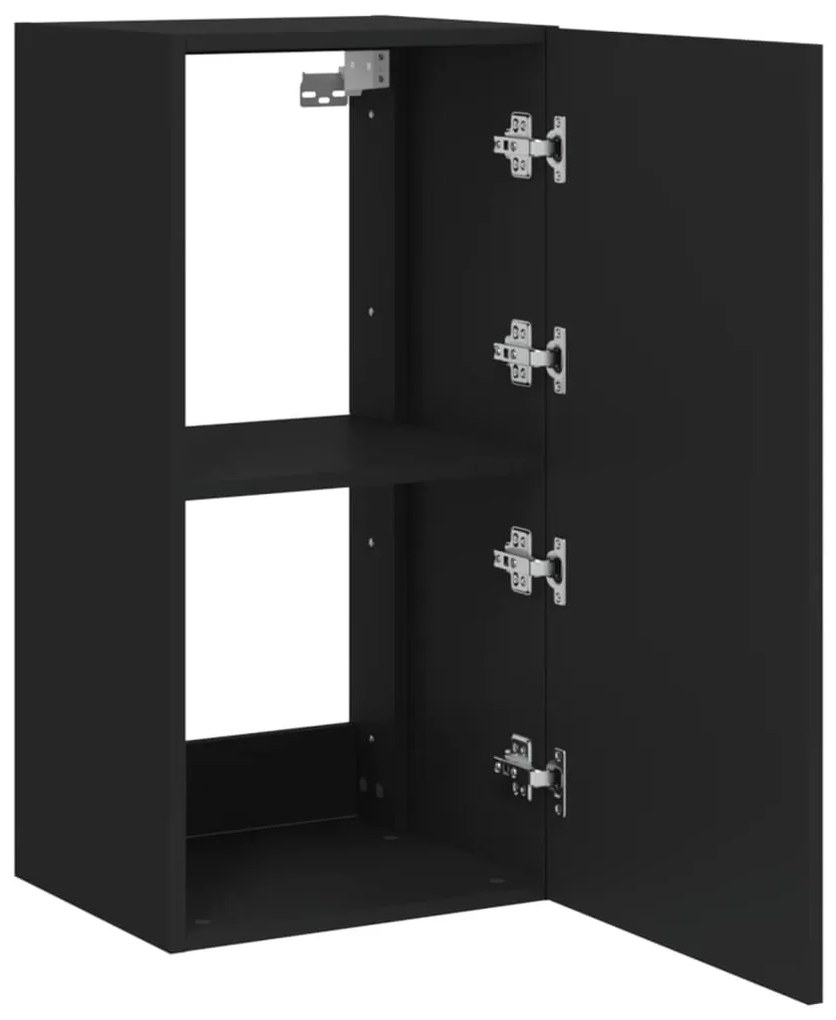 Móvel de parede para TV com luzes LED 40,5x35x80 cm preto
