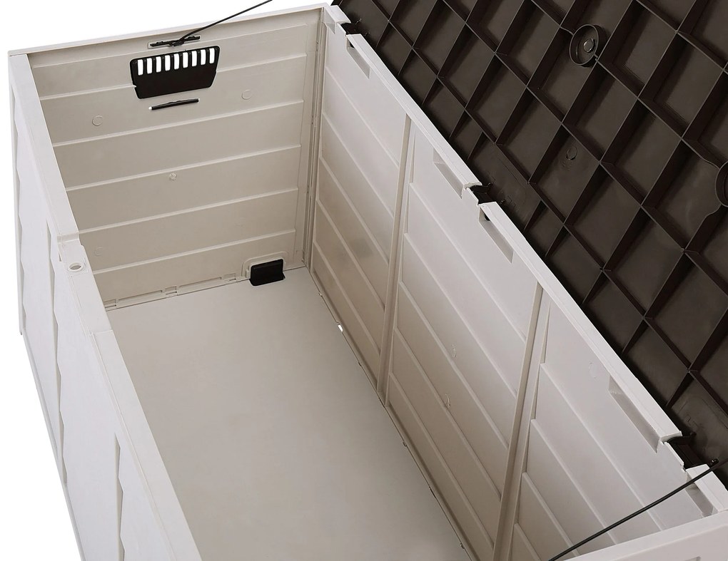 Caixa para exterior creme e castanho 112 x 50 cm LOCARNO Beliani