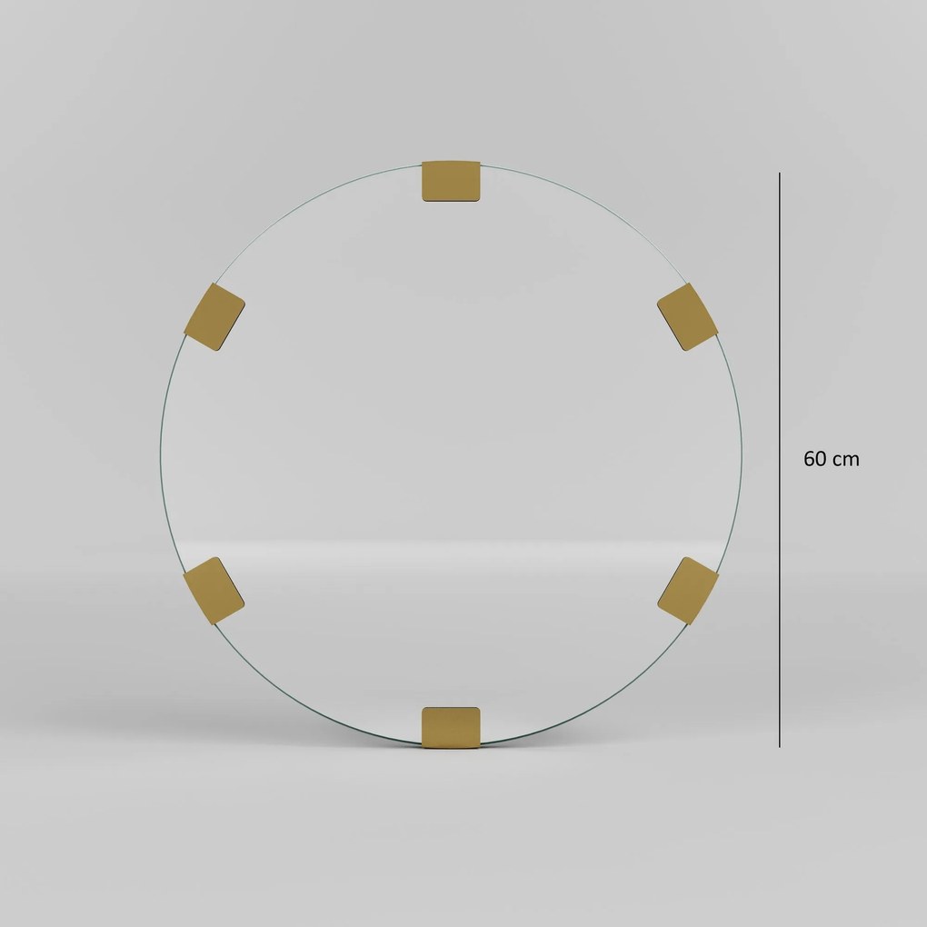 Espelho Decorativo Chakra – Dourado – Diâmetro: 60 cm