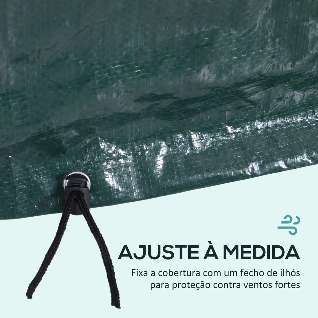 Capa Protetora para Móveis Retangular Cobertura de Móveis para Jardim Impermeável para Terraço Varanda 235x190x90 cm Verde